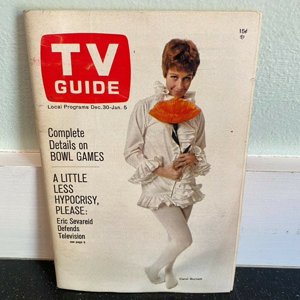 TV Guide December 30 1967 Carol Burnett BBC Comedy Dennis Cole Lynn Redgrave
