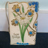 Easter Greeting Card Vintage Diecut Made in Germany Lily Flowers