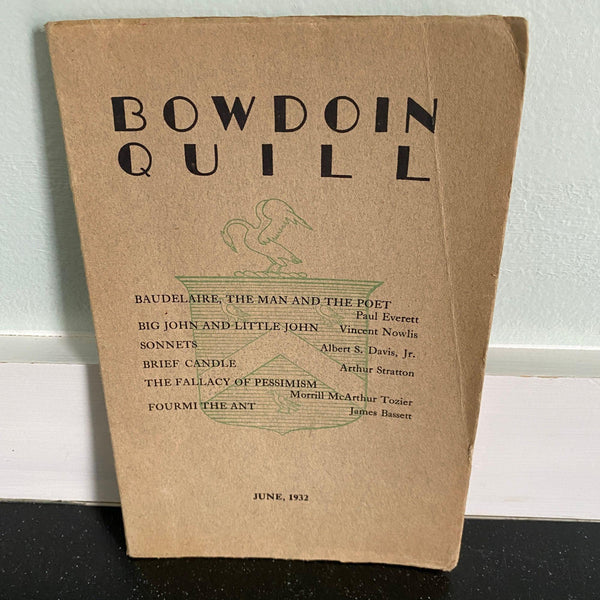 Bowdoin Quill June 1932 College Scholarly Journal magazine Baudelaire