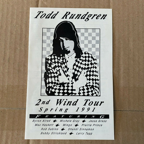 Todd Rundgren 2nd Wind Tour Program Spring 1991 Vintage