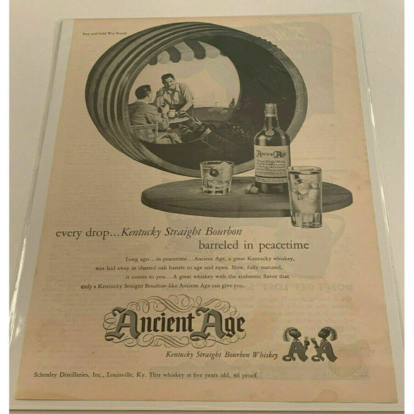 1945 Ancient Age Bourbon Whiskey Golf Schenley Vintage Magazine Print Ad
