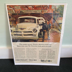 1954 Chevrolet Trucks Vtg Magazine Print Ad Thriftmaster Loadmaster Jobmaster