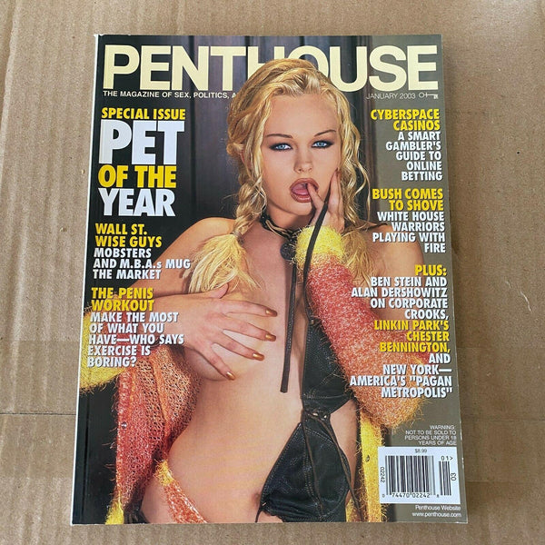Penthouse January 2003 magazine Pet of the Year Martina Warren cover