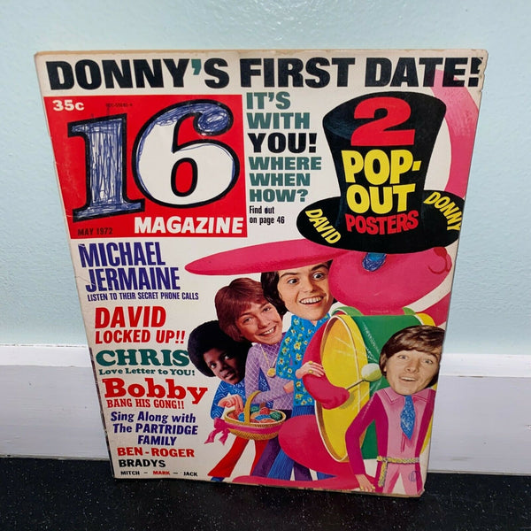 16 Magazine May 1972 Donny Osmond Michael Jermaine Jackson Complete Pinups