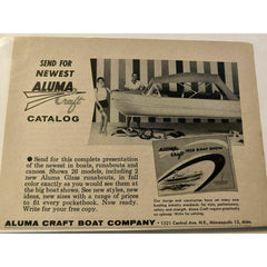 1958 Aluma Craft Boat Minneapolis MN Vintage Magazine Print Ad