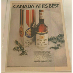 1971 Canadian Mist Whiskey Winter Christmas Vintage Magazine Print Ad