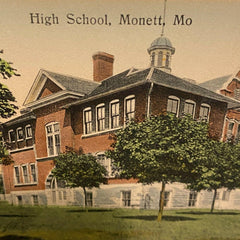 High School Monett MO Missouri Vintage Postcard Unused Printed in Germany