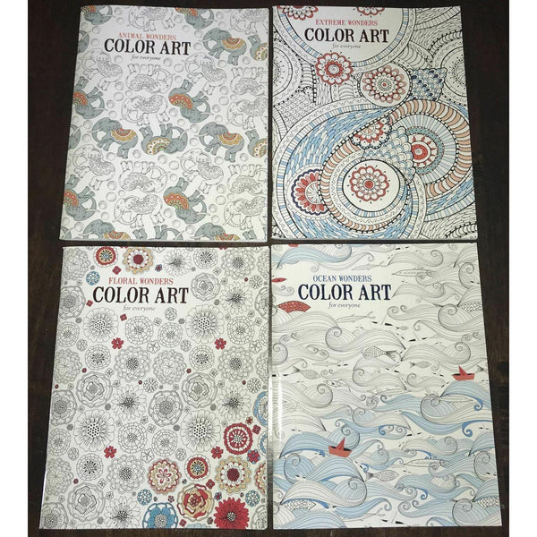 Leisure Arts Coloring Book Lot Ocean Floral Animal Extreme Wonders Color Art New