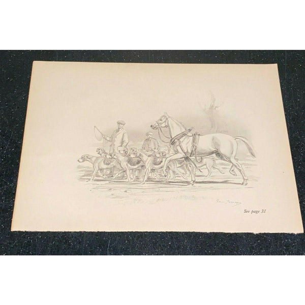 Horse Hounds Dog Proud as a Peacock Edwin Megargee Vintage Print 1938