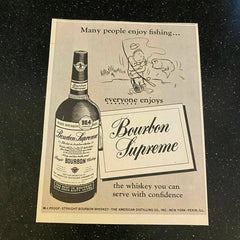 1954 Bourbon Supreme Fishing American Distilling Co Vintage Magazine Print Ad