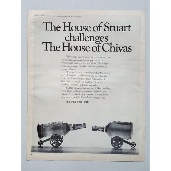 1972 House of Stuart Scotch Whisky Whiskey Chivas Bottles Vtg Magazine Print Ad