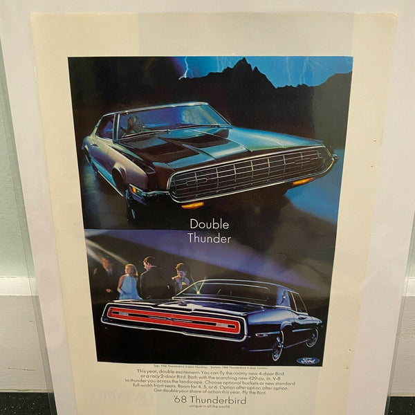 Ford Thunderbird 1968 Vintage Print Ad Car Double Thunder 2-Door 4-Door