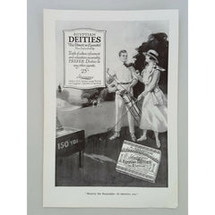Egyptian Deities Cigarettes 1917 Smoking Tobacco Golf Vtg Magazine Print Ad