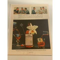 1957 Old Forester Bourbon Whiskey Registered Bottle Vintage Magazine Print Ad