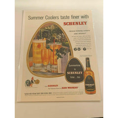 1949 Schenley Reserve Whiskey Coolers Mint Julep Vintage Magazine Print Ad