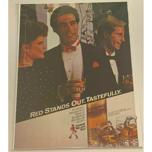 1983 Johnnie Walker Red Label Scotch Whisky Tuxedo Vintage Magazine Print Ad
