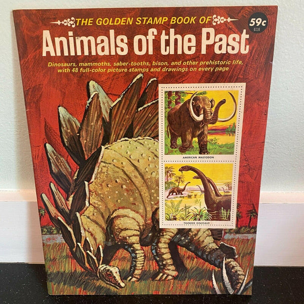 Golden Stamp Book of Animals of the Past Complete 1969 Vintage Dinosaurs
