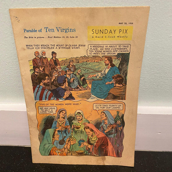 Sunday Pix May 25 1958 comic book magazine Parable of Ten Virgins Volume 10 #21 David C. Cook Christian