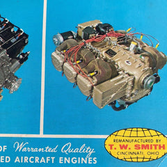 T.W. Smith Aircraft Engine Advertising Postcard Cincinnati Ohio Lycoming