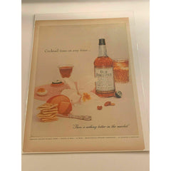 1954 Old Forester Bourbon Whiskey Cheese Crackers Vintage Magazine Print Ad
