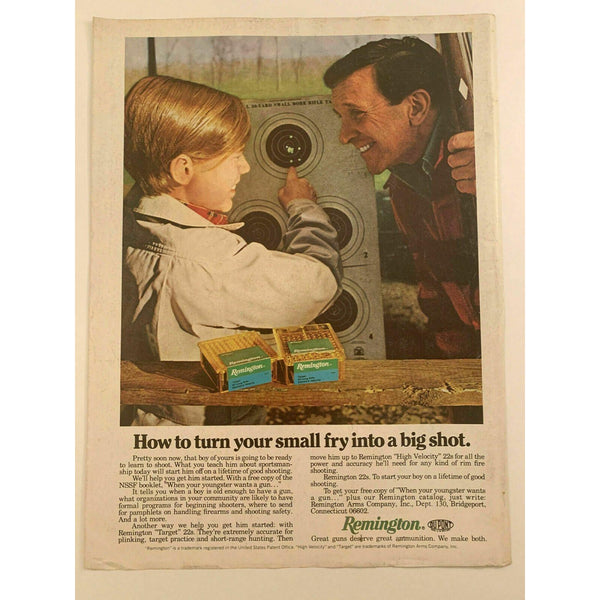 1975 Remington Target 22 Rifle Ammunition Dad Son Vintage Magazine Print Ad