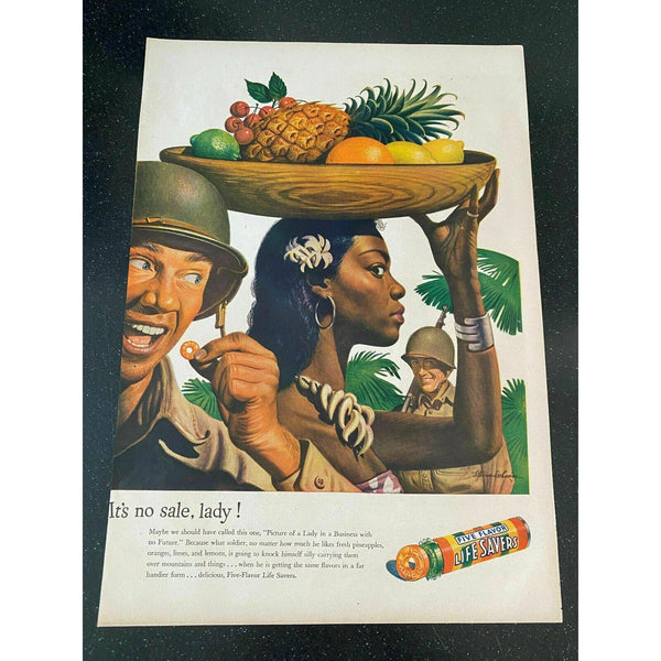1944 Life Savers Five Flavor Candy U.S. Army WW2 Vintage Magazine Print Ad