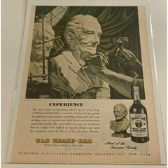 1945 Old Grand-Dad Bourbon Whiskey Sculpture Vintage Magazine Print Ad
