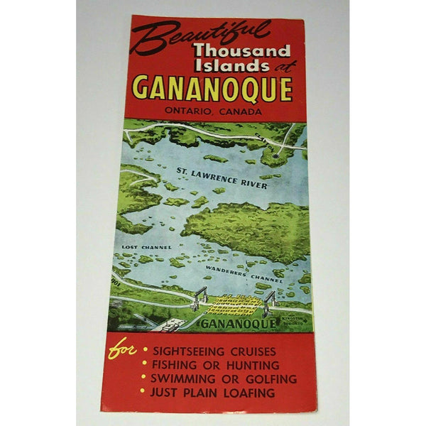 1950s Thousand Islands Gananoque Brochure Vintage Canada Ontario 1000