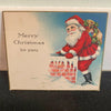 Santa Claus Christmas Card Vintage Chimney Bag Presents Merry Christmas to You