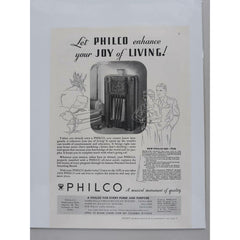 1935 Philco 16X Radio Console Inclined Sounding Board Vintage  Magazine Print Ad